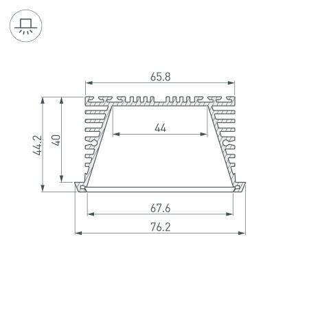 Оборудование Arlight 019881 Профиль KLUS-POWER-RW70F-2000 ANOD (Arlight, Алюминий) по выгодной цене. Купить в Москве со скидкой.