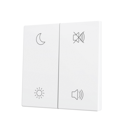 Zennio ZS70CSOFT24MWC ZS70, Накладка для двух кнопок KNX Soft 70x70 мм, Наклон вверх и вниз, Матовый белый, На заказ