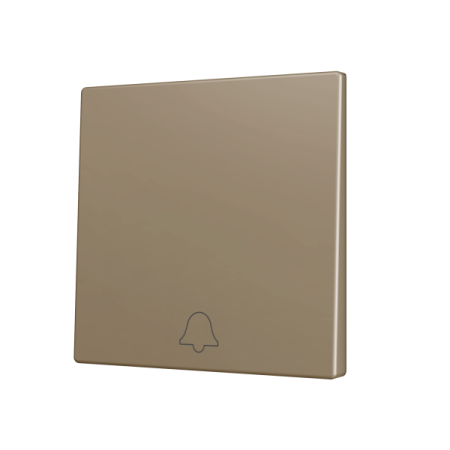 Zennio ZS70CSOFT11DC ZS70, Накладка для кнопки Simple KNX Soft 70x70 мм, Наклон вниз, Значок дверного звонка, Шампанское
