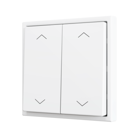 Zennio ZS702PB4SHMW ZS70, Двойная мягкая кнопка для 4 бинарных входов 70x70 мм – Значок затвора, Матовый белый