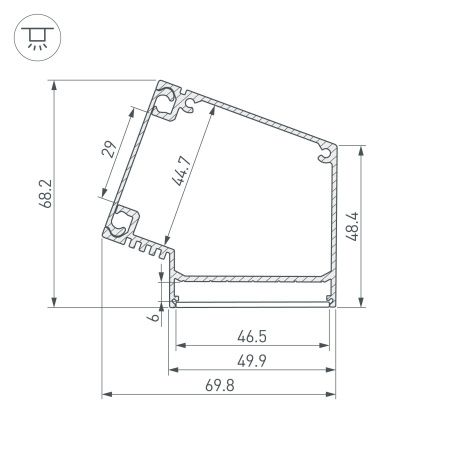 Оборудование Arlight 017352 Профиль BOX73-A30-2000 ANOD (Arlight, Алюминий) по выгодной цене. Купить в Москве со скидкой.