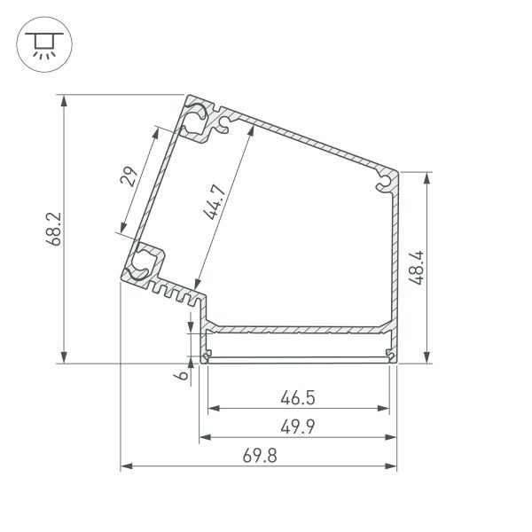 Оборудование Arlight 017352 Профиль BOX73-A30-2000 ANOD (Arlight, Алюминий) по выгодной цене. Купить в Москве со скидкой.