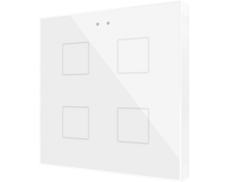 Zennio ZVIFR4W Flat RGB 4. Емкостный сенсорный переключатель с RGB-подсветкой Flat RGB, 4 кнопки, белый
