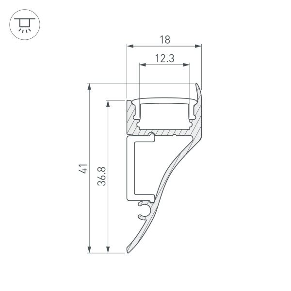 Оборудование Arlight 018828 Профиль ARH-CON-2000 ANOD (Arlight, Алюминий) по выгодной цене. Купить в Москве со скидкой.