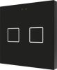 Zennio Выключатель сенсорный KNX Flat F2, 2-кнопочный, цвет: Чёрный ZVI-F2-A