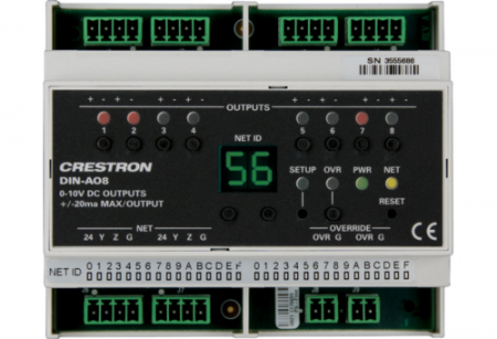 Crestron DIN-AO8 Модуль аналоговых выходов 0-10 В