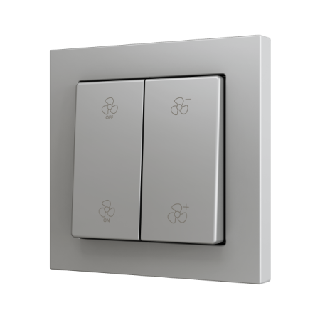Zennio ZS552PB4SC ZS55, Двойная мягкая кнопка для 4 бинарных входов 55x55 мм – Серебристый – На заказ