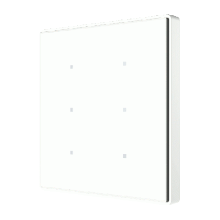 Zennio Выключатель сенсорный KNX Square TMD, 6-кнопочный, 2хAI/DI, термостат, датчик температуры, цвет: Белый ZVI-SQTMD6-W