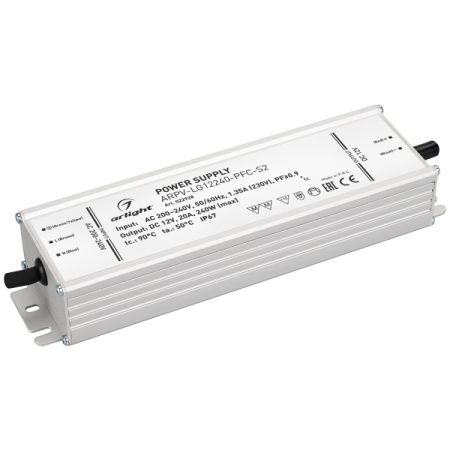 Arlight 022928 Блок питания ARPV-LG12240-PFC-S2 (12V, 20.0A, 240W) (ARL, IP67 Металл, 5 лет)