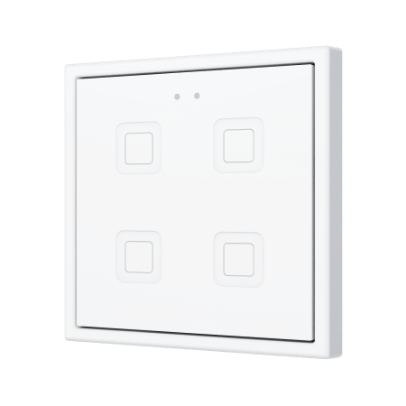 Zennio ZVITR70X4W Tecla RGB 70 X4. PC-ABS Емкостная кнопка с RGB-подсветкой, 70 x 70 пикселей, 4 кнопки