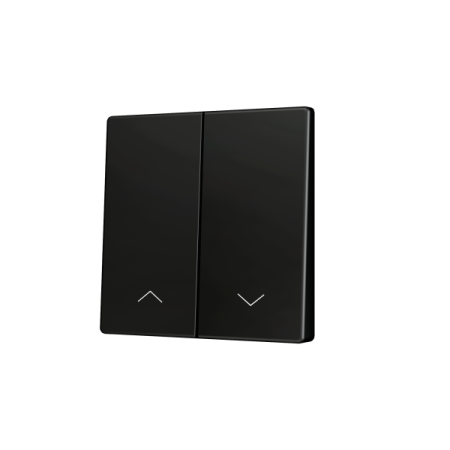 Zennio ZS55CSOFT22SHA ZS55, Крышка для двойной мягкой кнопки KNX 55x55 мм, Наклон вниз, Значок затвора, Антрацит