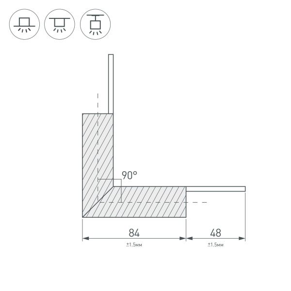Оборудование Arlight 026135 Угол PLS-LOCK-H25-L90N внутренний (с экраном MAT-L) (Arlight, Металл) по выгодной цене. Купить в Москве со скидкой.