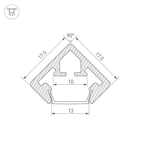 Оборудование Arlight 021646 Профиль PDS45-KUB-2000 ANOD (Arlight, Алюминий) по выгодной цене. Купить в Москве со скидкой.