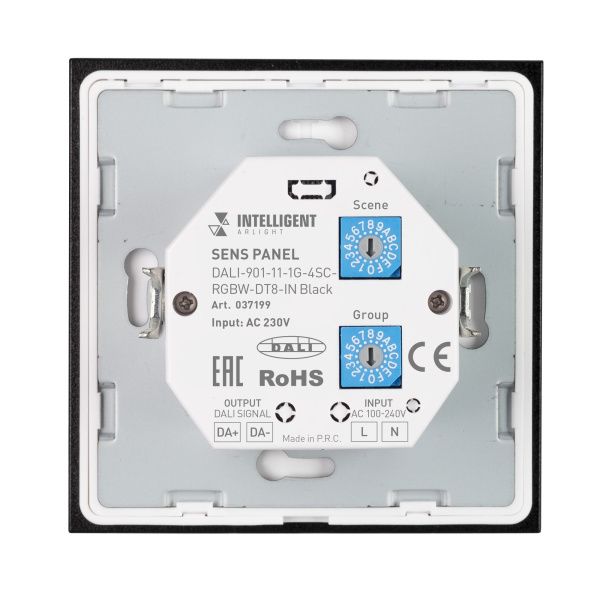 Оборудование Arlight 037199 INTELLIGENT ARLIGHT Сенсорная панель DALI-901-11-1G-4SC-RGBW-DT8-IN Black (BUS/230V) (IARL, IP20 Пластик, 3 года) по выгодной цене. Купить в Москве со скидкой.