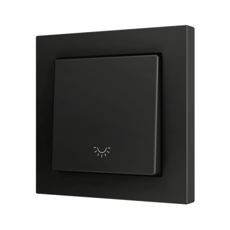 Zennio ZS551PB1LA ZS55, Простая мягкая кнопка для 1 двоичного входа 55x55 мм – Значок подсветки, Антрацит