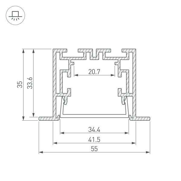 Оборудование Arlight 021176 Профиль с экраном S2-LINIA55-F-2500 ANOD+OPAL (Arlight, Алюминий) по выгодной цене. Купить в Москве со скидкой.